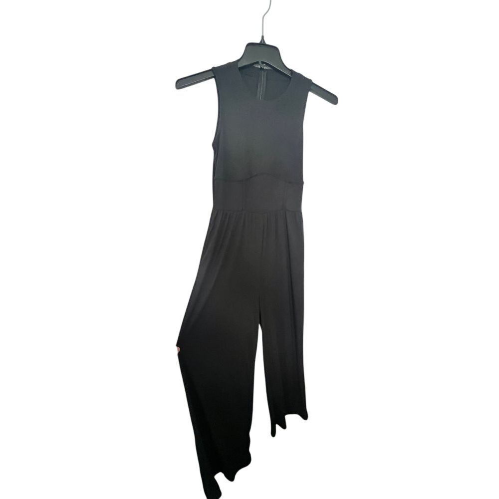 Elegant Black Sleeveless Wide Leg Jumpsuit Evening Formal Occasion Party Wear - Picture 4 of 6